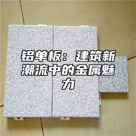 铝单板：建筑新潮流中的金属魅力