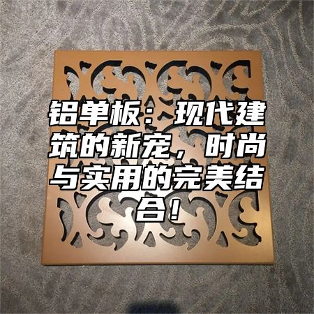 铝单板：现代建筑的新宠，时尚与实用的完美结合！