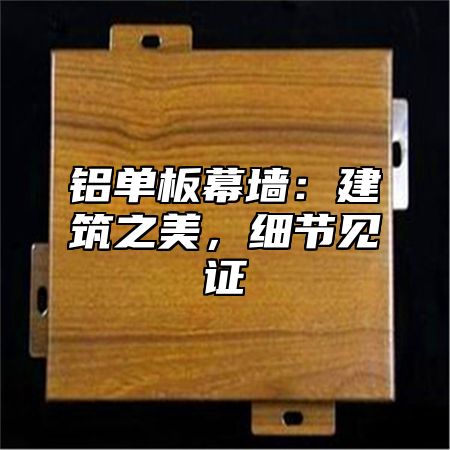 铝单板幕墙：建筑之美，细节见证