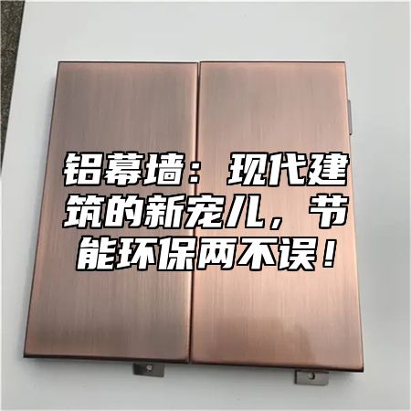 铝幕墙：现代建筑的新宠儿，节能环保两不误！