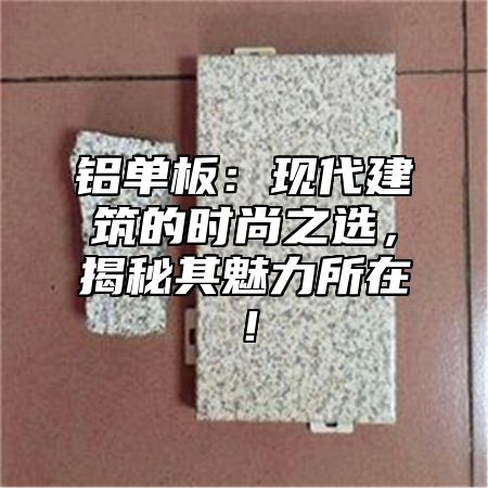 铝单板：现代建筑的时尚之选，揭秘其魅力所在！