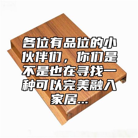 各位有品位的小伙伴们，你们是不是也在寻找一种可以完美融入家居...