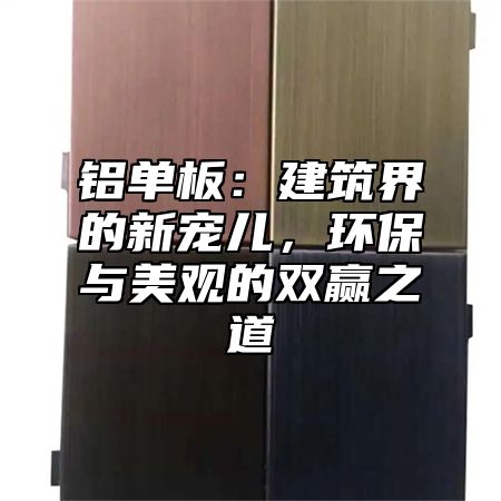 铝单板：建筑界的新宠儿，环保与美观的双赢之道